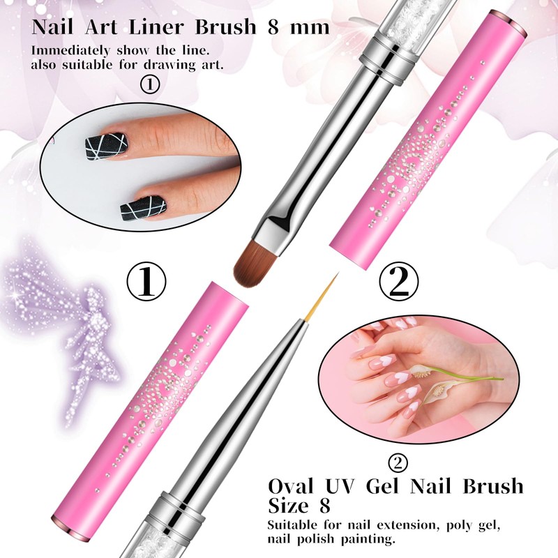 Cobee Brush for Gel Nails Dual-Ended Fineliner 2 in 1