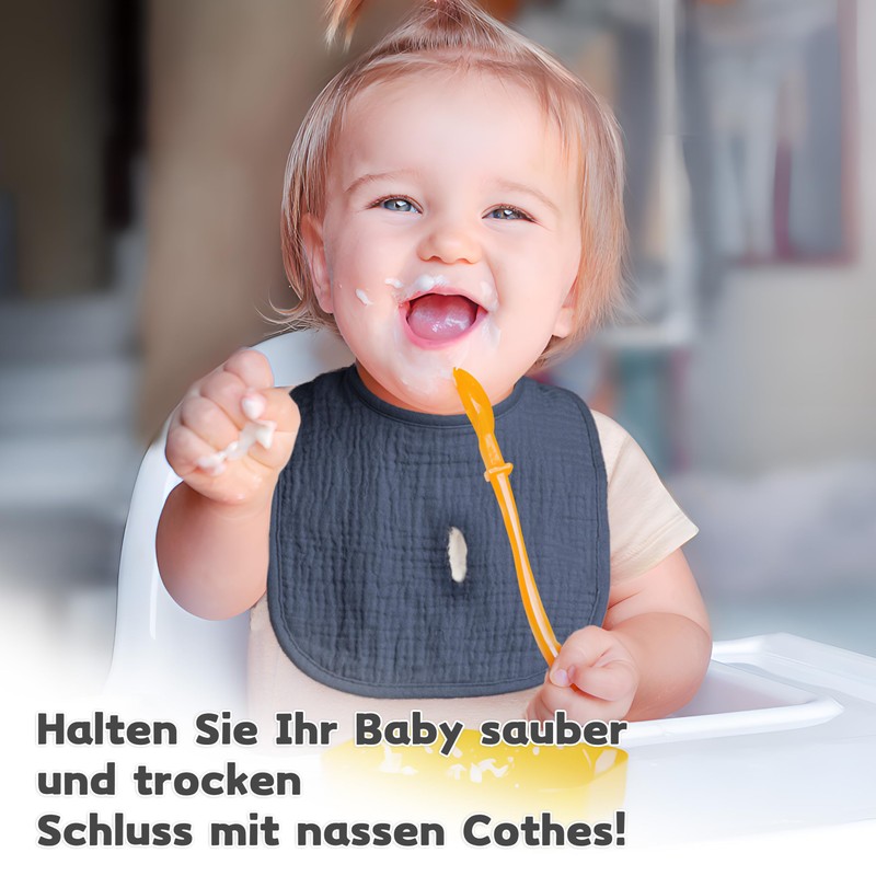 Susurration Baby Muslin Bibs Baby Soft Adjustable Square Drool Bibs