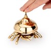 NKlaus Maritime Counter Bell Crab Solid Brass Gold 9 cm