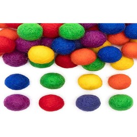 Baker Ross AX938 Rainbow Coloured Felt Balls - Pack of 56, Arts and Crafts Accessories, Embellishments for Crafting, Purple