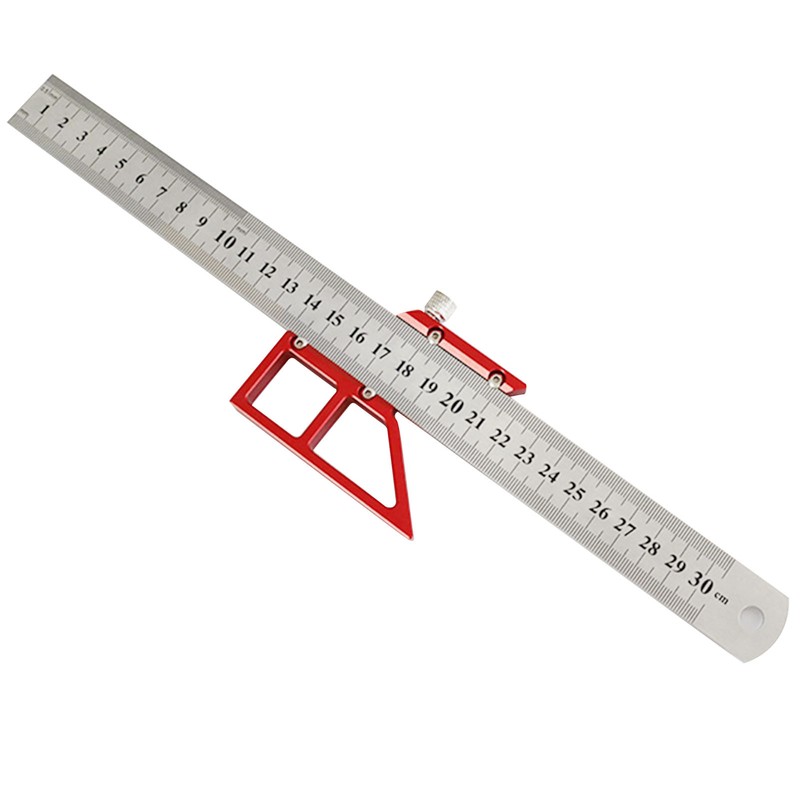 Center Gauge 12in 45° 90° Line Ruler Measuring Scribing Tool
