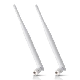 BINGFU 2.4GHz 5GHZ 6dbi WiFi Antenna Omnidirectional RP-SMA Plug for Wi-Fi Routers/Network Devices WIFI Bluetooth WiMAX Compatible White 2 Pack