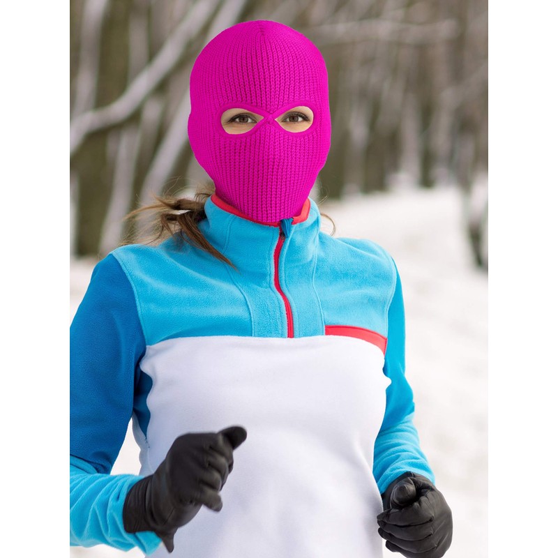 SATINIOR 2-Hole Knitted Ski Mask Full Face Mask Cover Neck