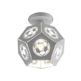 Esoes Round Hollow Ceiling Light Metal Polygon Chandelier Lampshade E27 Football Style Modern Ceiling Lighting Fixture for Home Hallway Bar Cafe Hotel