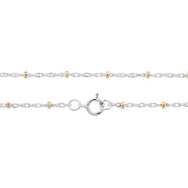 Sterling Silver 1.5mm 18" Satellite Chain 14Kt Gold Filled Beads - 1pc (5518)/1