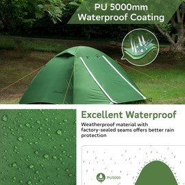 Clostnature Polaris Lightweight Backpacking Tent - 4 Person Ultralight Waterproof Camping Tent, 3 Season Large Size Easy Setup Tent for Family, Outdoor, Hiking and Mountaineering