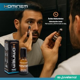 HOMINEM Antiojeras Cooling Effect Hombre, Contorno de Ojos Roll-On, 18 ml, Vitamina C, Cafeína, Ácido Hialurónico, Mentol y Dawnergy™, Refresca, Ilumi