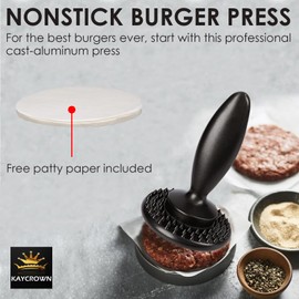 KAYCROWN Burger Press Hamburger Press, Dual Sided Meat Tenderizer and Pounder, Hamburger Patty Maker, Marinating Prep Tool for Tenderizing Steak, Beef and Poultry