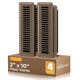 Floor Register 2x10, 4 Pack Floor Vent Covers for Home Floor Heavy Duty Steel Walkable Floor Vents Air Vent Covers for Sidewall and Floor, Brown