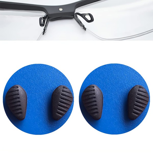 Eyeglasses Nose Pads,BEHLINE 2 Pairs Soft Silicone Nose Pads Push-in Nose Piece Replacement for N IKE Glasses Eyeglasses Sunglasses and Eyewear(Black)