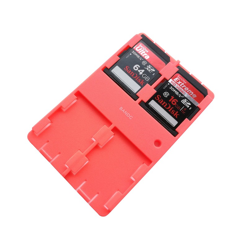 Bandc 2pcs Red Sd/sdhc/sdxc Card Storage Holder Case (Memory Card