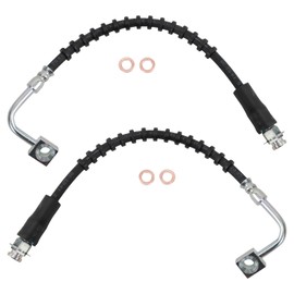 TRQ Front Brake Hose Set Compatible with 2008-2012 Chrysler Town Country 2008-2020 Dodge Grand Caravan 2012-2015 Ram C/V 2009-2014 Volkswagen Routan