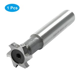 uvbws 1 Pcs Keyway Milling Cutter High-Speed Steel T Slot Cutter Straight Shank Woodruff Key Cutter(Black,16mmx3mmx62mm)