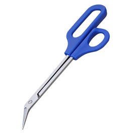 XLKJ Toenail Scissors with Extra Long Handle, Stainless Pedicure Scissors, Toenail Scissors, Angled Blade, Blue