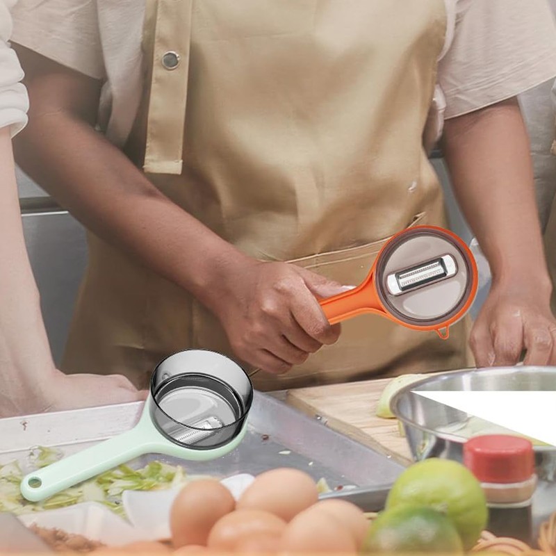 Vegetable Peeler with Container Double Sided Stainless Steel Blade Easy