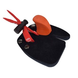 YLA Archery Finger Tabs Shooting Finger Guard Leather Protective Gears for Recurve Bow Shooter Right Handed RED