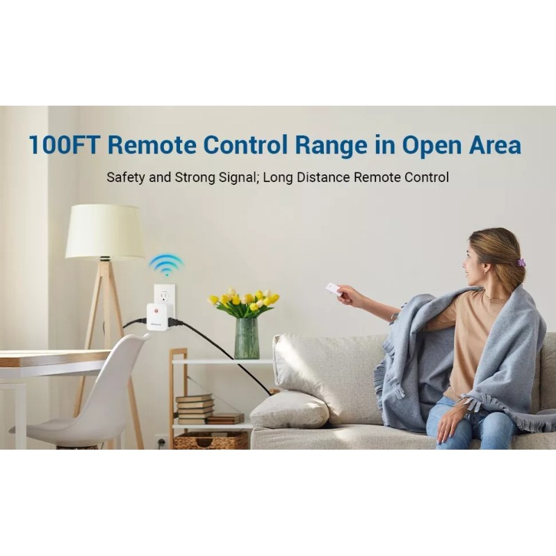 Dewenwils Wall Mounted Switch Plug In Receiver Indoor Wireless Remote