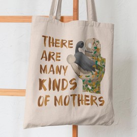 SmartyPants There Are Many Kinds Of Mothers Tote Bag - Wild Robot Novel World Book Day Reading Enthusiast Shopping Reusable Robotic Heartfelt Unique Read Gift Present (Natural)