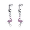 YFN Flamingo Earrings Sterling Silver Flamingo Dangle Drop Earrings Pink