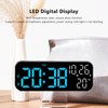 Digital Clock Dual Display Voice Control 3 Adjustable Brightness Date