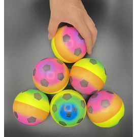 eMKay® Pack of 6-10cm Neon Rainbow Colour Soft Sponge Foam Sport Balls Indoor Outdoor Ball for Kids Children Boys Girls Christmas Birthday Gift