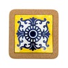 Portuguese Ceramic Tiles Trivet with Cork Base for Hot Pots