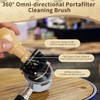 AIMALL Espresso Machine Cleaning Brush, 360° Omni-Directional Portafilter Brush, Ergonomic