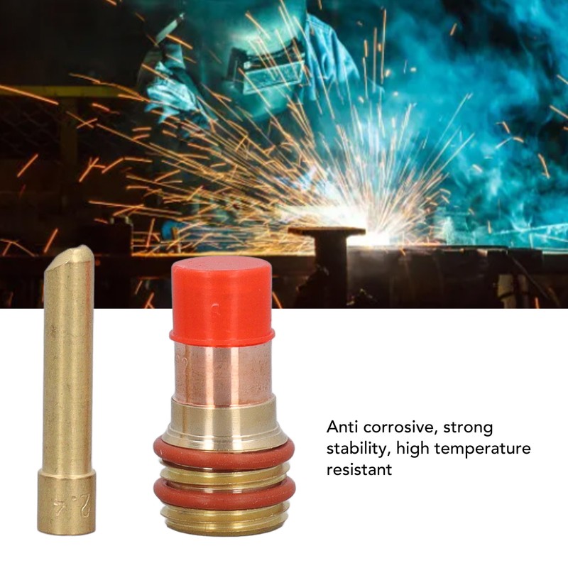 6 Pcs TIG Torch Glass Cup Collet Kit 2.4MM Glass