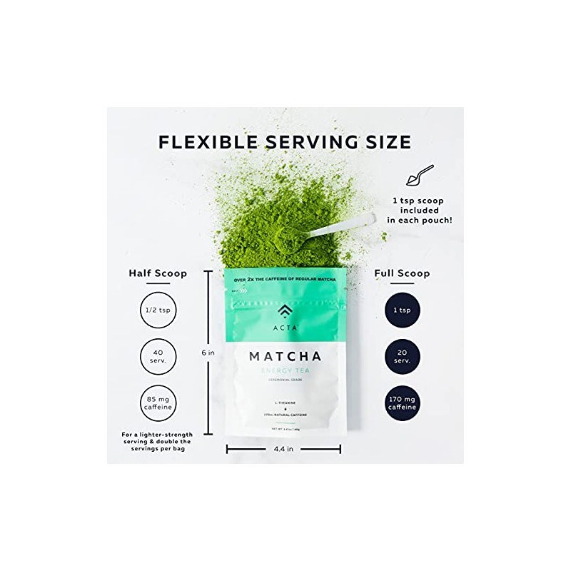 ACTA Matcha Energy Tea - High Caffeine Green Tea for