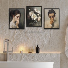 Gubrandin 3PCS Funny Bathroom Wall Art Bathroom Decor Bathroom Accessories Prints Paintings for Home Farmhouse Toilet Humor Vintage Women Men in Toilet Bedroom Wall Decor (8x10 inch，Unframed)