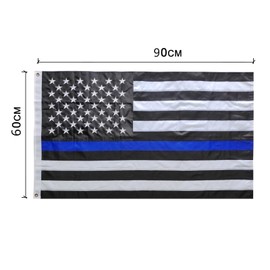 Thin Blue Line Flag 2x3FT-American Police Flag Embroidered Stars Flag Double Stitched Sewn Stripes Outdoors Indoors 210D Heavy Duty flag Brass Grommets Banner