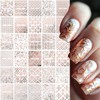 30 Sheets Rose Gold Nail Art Stickers 3D Baroque Floral