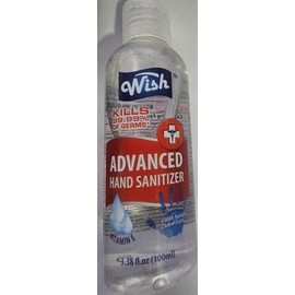 Wish Advance Hand Sanitizer Antiviral Antibacterial 3.38oz Pocket Size Vitamin E