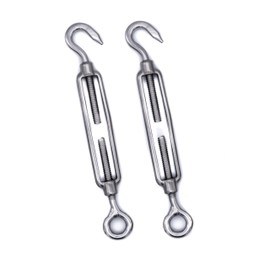 2Pcs 316 Stainless steel turnbuckle rigging screw hook to eye M5 M6 M8 tension adjuster A4 marine grade… (M5)