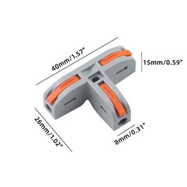 LuoQiuFa T-Shape Lever Nut Wire Connector, Compact Wire Conductor Connector, Quick Connect Terminals PCT-112 Pole Wire Nut Connectors 20-Pack (Orange)
