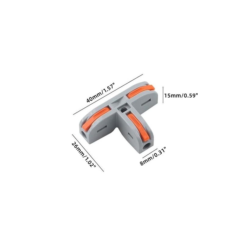 LuoQiuFa T-Shape Lever Nut Wire Connector, Compact Wire Conductor Connector,