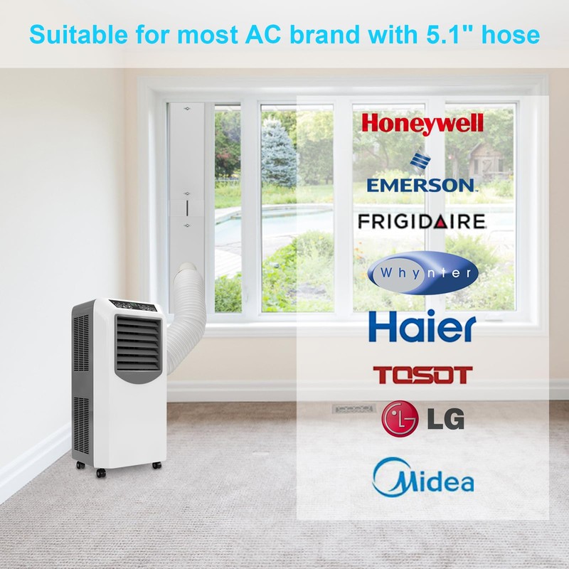 KLOLKUTTA Portable Air Conditioner Window Kit with Coupler, 5.9 Inch