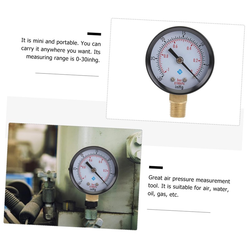 TEHAUX Pcs Inhg Vacuum Pressure Gauge Compressor Tool Mini Portable