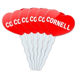 Red Heart Love Set of 6 Cupcake Picks Toppers Decoration Names Male Cl-Cy - Cornell