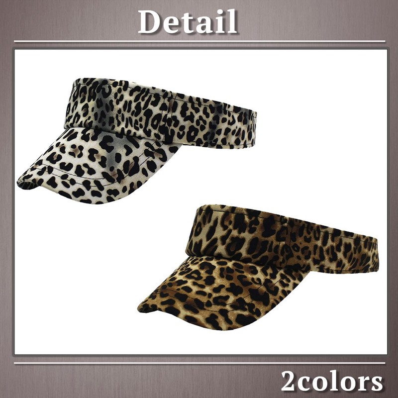 One Limitation CP865 Leopard Pattern Sun Visor Cap, Hat, Polyester,