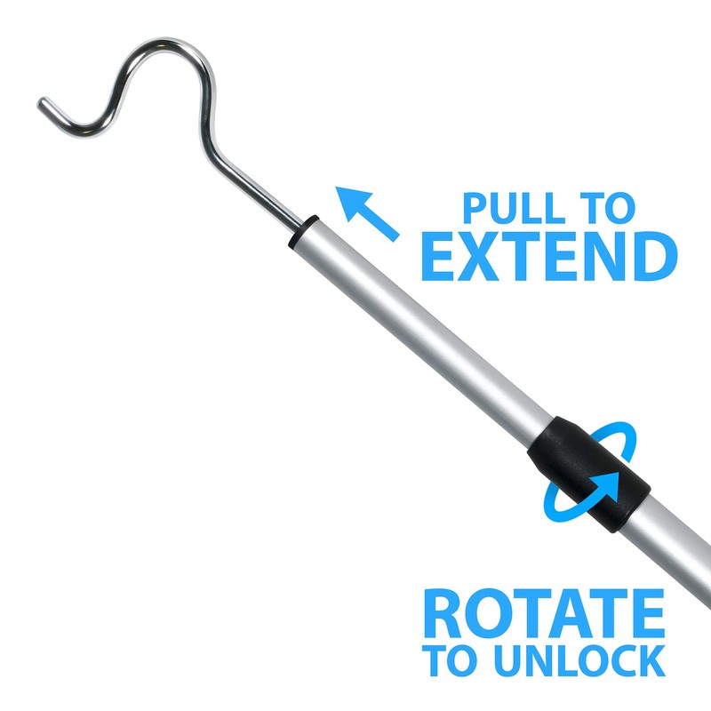 Richards Homewares Shepherds Aluminium Pole with a 2.75-Inch Hook and