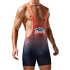 HMRICHNO1 Men's Athletic Supporters Active Gradient Bodysuits Wrestling Singlet Fitness
