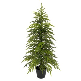 4ft Norfolk Pine Christmas Tree, 48in Real Touch Faux Norfolk Pine Tree with Clearly Textured Leaves, Sturdy Artificial Pine Tree for Porch Patio Outdoor Decor