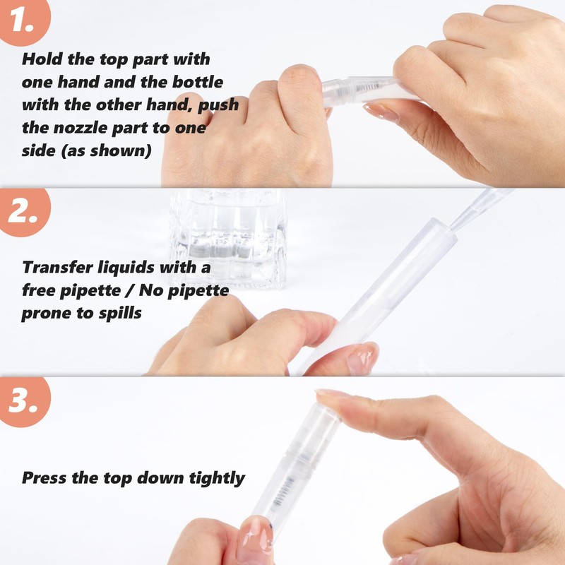 RAQEHO 60PCS Mini Spray Bottle - 5ml Small Travel Size
