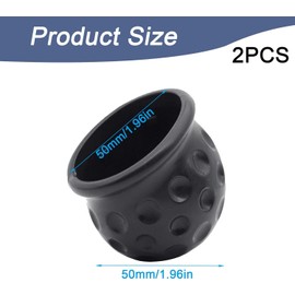 Towing Hitch Cover, Rubber Towing Hitch Cover for Diameter 50 mm Ball Head Couplings, Trailer Hitch Cap, Towing Hitch Protective Cap, Towing Ball Head Protective Cover for Trailers Pack of 2