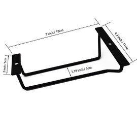 RedDreamer 7 Inch Black Wine Glass Rack, Under Cabinet Wine Glass Holder, Wine Glass Hangers Under Shelf, Stemware Rack, Hanging Stemware Holder for Cabinet Kitchen Bar, Set of 4