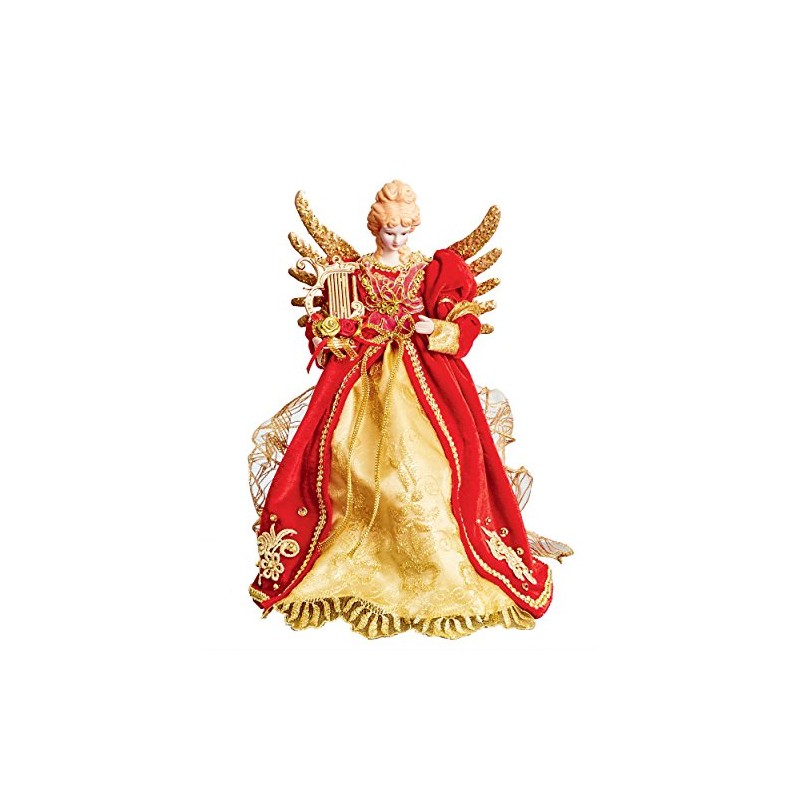 Angel Christmas Tree Decoration - Angel with Red and Gold