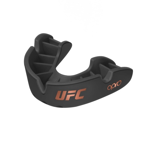 OPRO Bronze Level UFC Sports Mouthguard for Adults and Kids with Case and Adjustment Tool, Mouth Guard for UFC Martial Arts Boxing BJJ (UFC - Black, Adult)