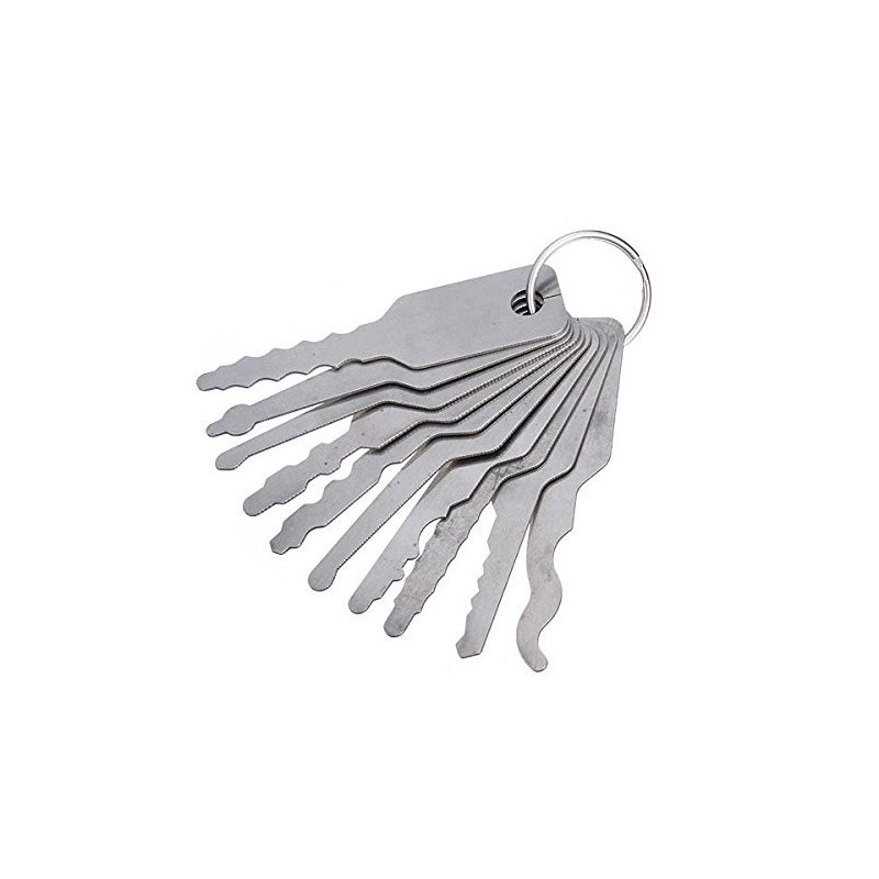 GZQ 10pcs Jiggler Keys Stainless Steel Mini Jigglers Lock Pick
