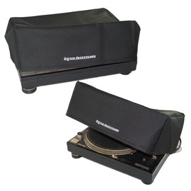 TECHNICS Turntable Dust Cover for SL-1200 / SL-1210 & Pioneer PLX-1000 Record Player Protector [Water Resistant, Antistatic, Black Premium Fabric] by DigitalDeckCovers